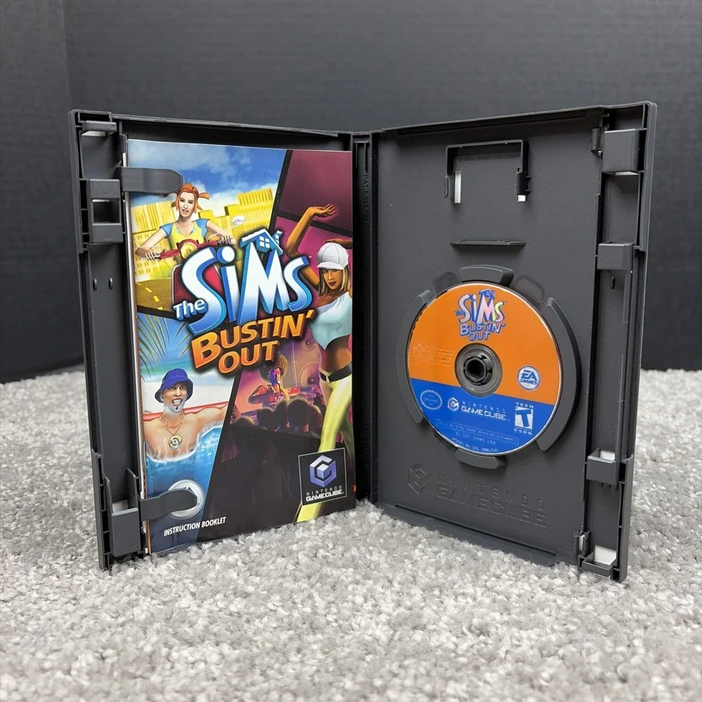 Sims Bustin' Out (Nintendo GameCube, 2003) Complete With Manual